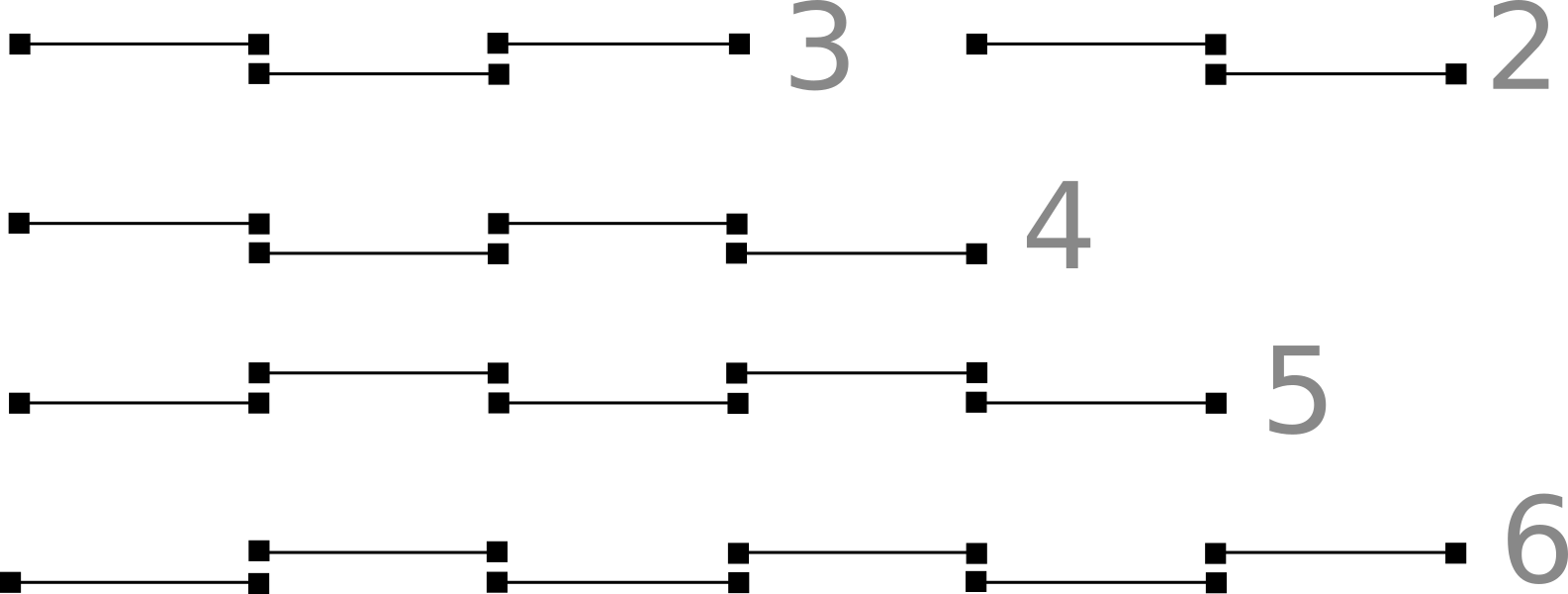 На малюнку схематично зобразив системи з різною кількістю дверей (вид зверху)