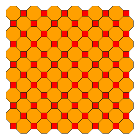 Усічена квадратна мозаїка   Тип   полуправильная мозаїка   конфігурація вершини   4