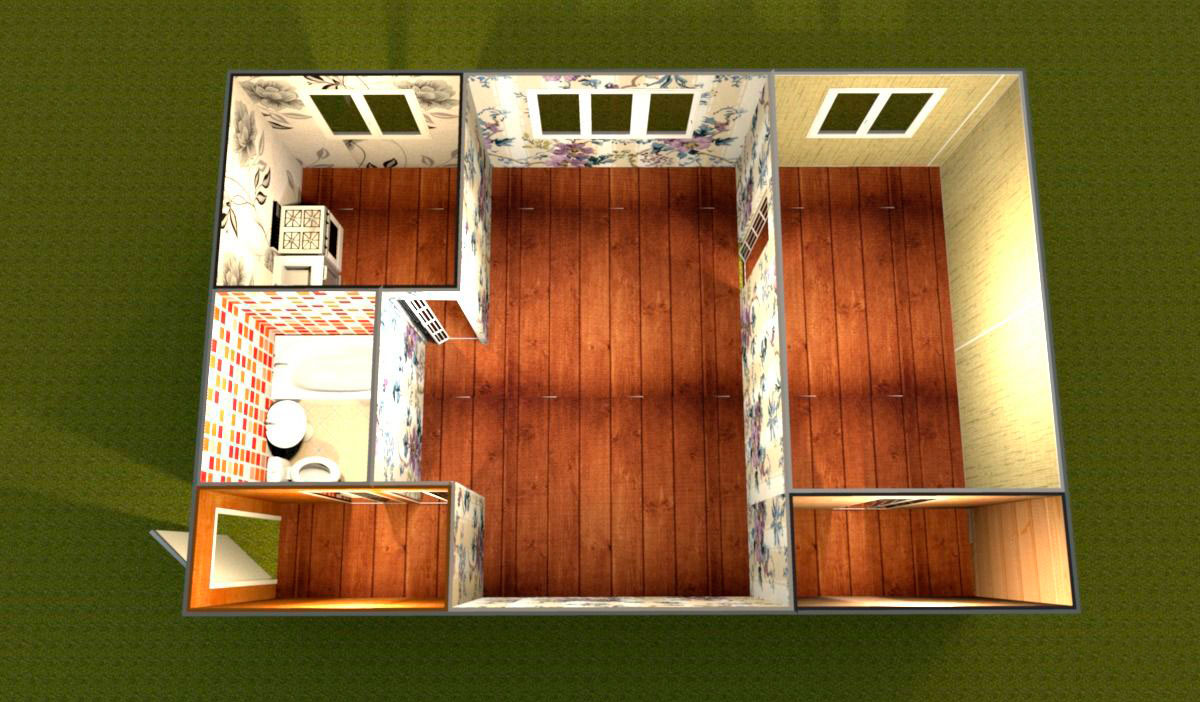 Стандартна двокімнатна хрущовка зазвичай зустрічається в двох видах планування: суміжні кімнати і роздільні