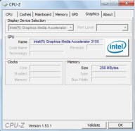 В якості графічного чіпсета використана плата Intel Graphics Media Accelerometer, з виділеним об'ємом пам'яті 256 МБ